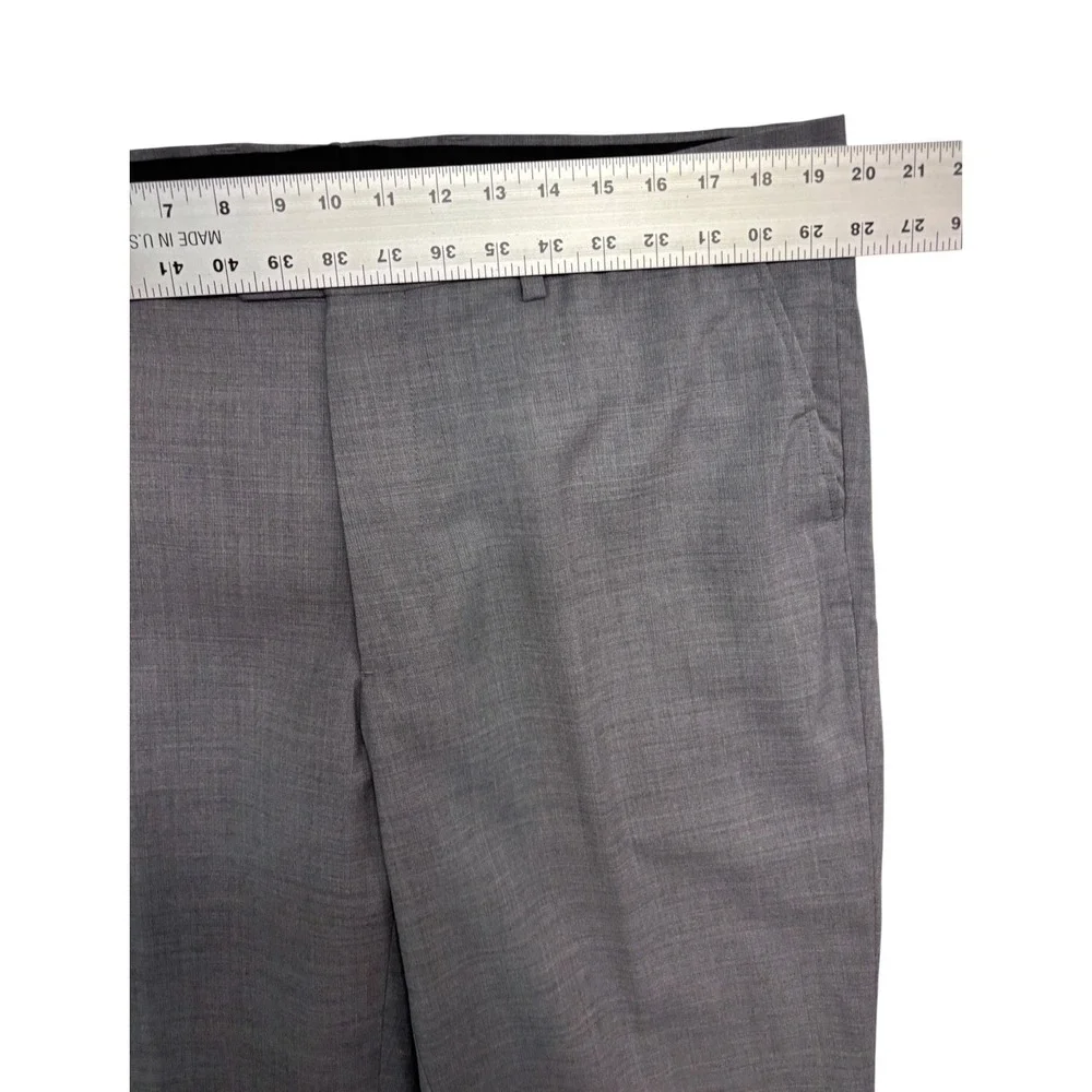Pronto Uomo Platinum 44R 38x29 Gray 2pc Pant Suit Stretch Wool Flat Front Mens